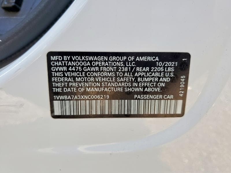 2022 VOLKSWAGEN PASSAT LIMITED EDITION 12