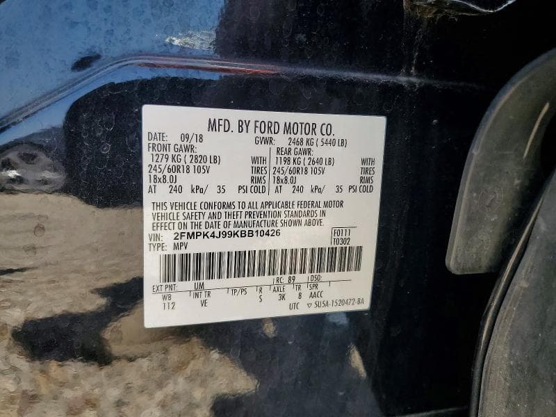 2019 FORD EDGE SEL 12