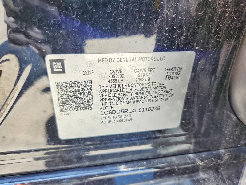 2020 CADILLAC CT4-V 12