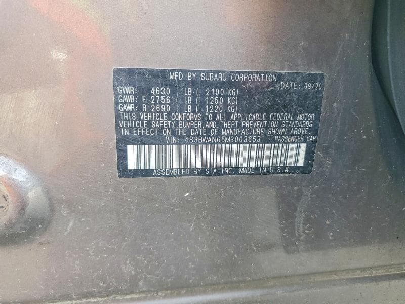 2021 SUBARU LEGACY LIMITED 13