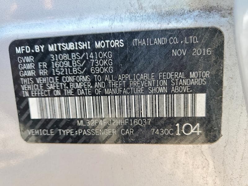 2017 MITSUBISHI MIRAGE G4 SE 13