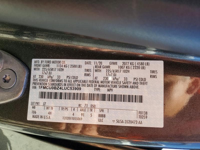 2020 FORD ESCAPE SE SPORT 14