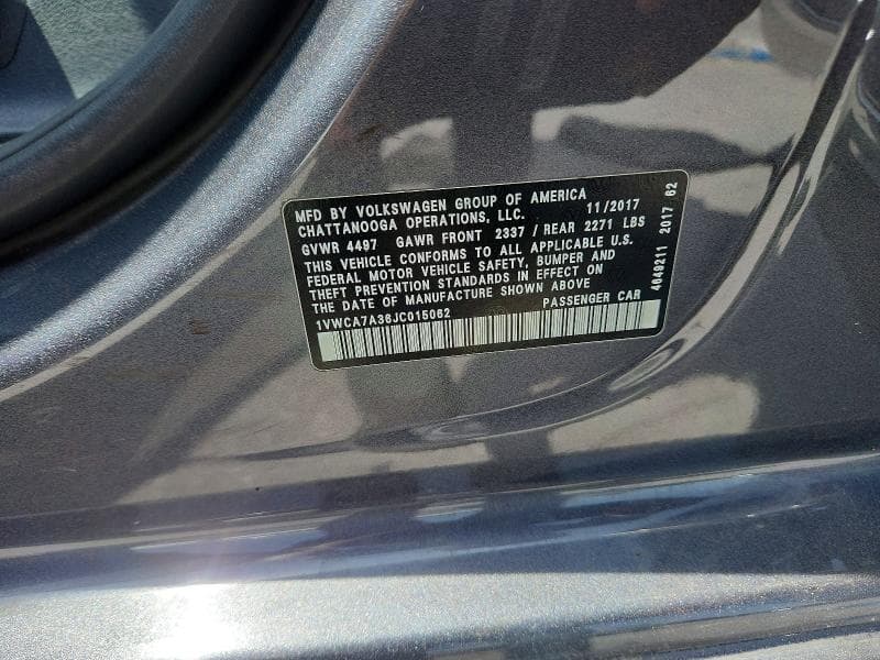 2018 VOLKSWAGEN PASSAT SEL PREMIUM 12