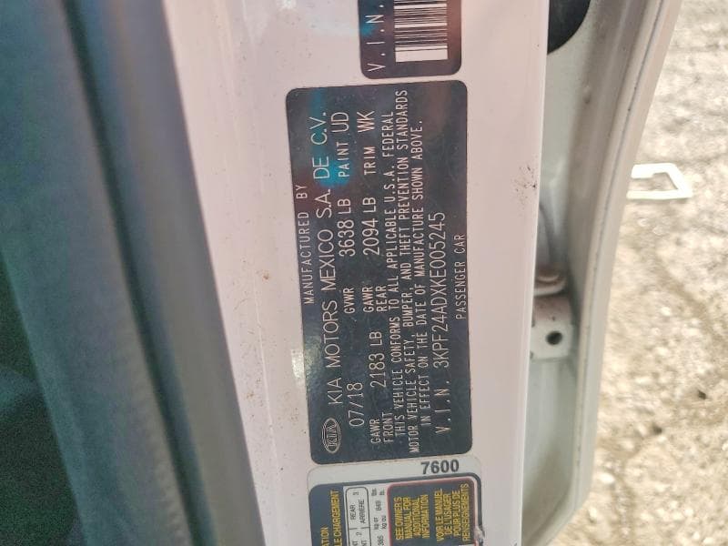 2019 KIA FORTE FE 12