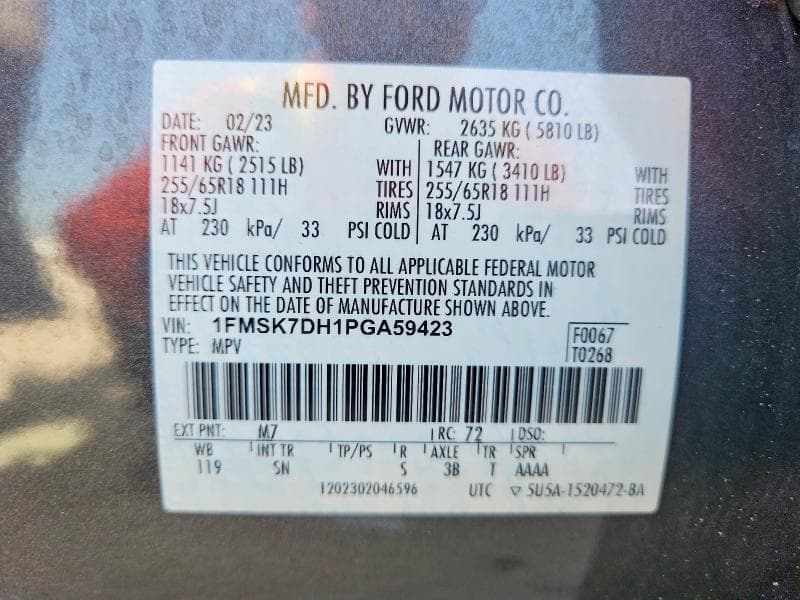 2023 FORD EXPLORER XLT 14