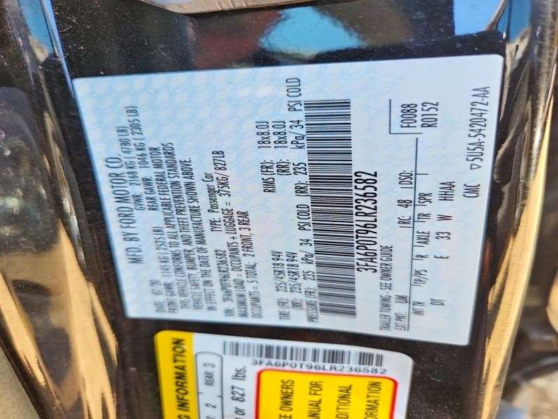 2020 FORD FUSION SE 12