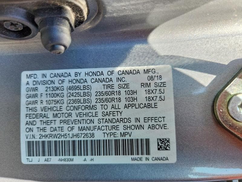 2018 HONDA CR-V EX 14
