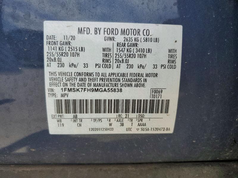 2021 FORD EXPLORER LIMITED 13