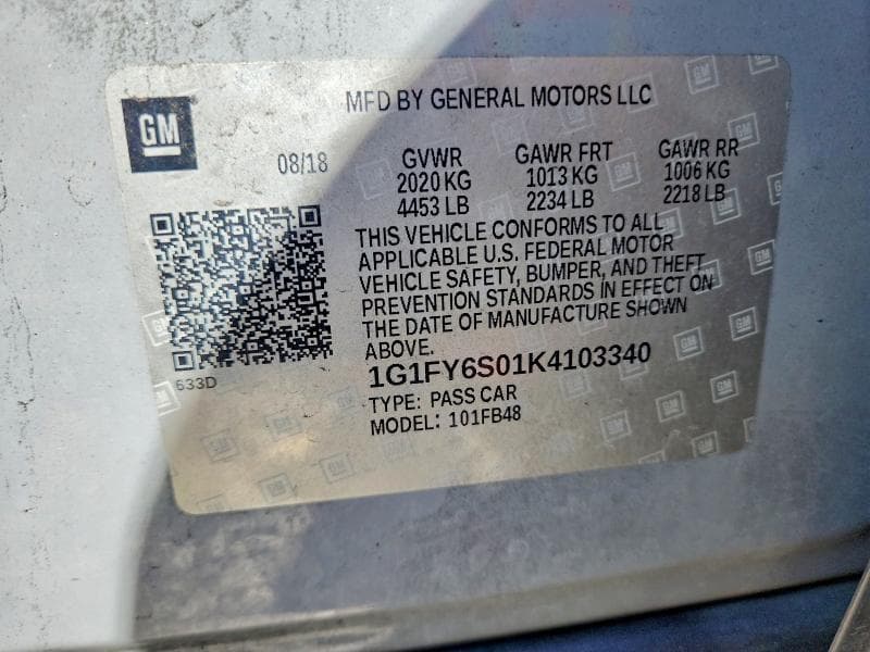 2019 CHEVROLET BOLT EV LT 12
