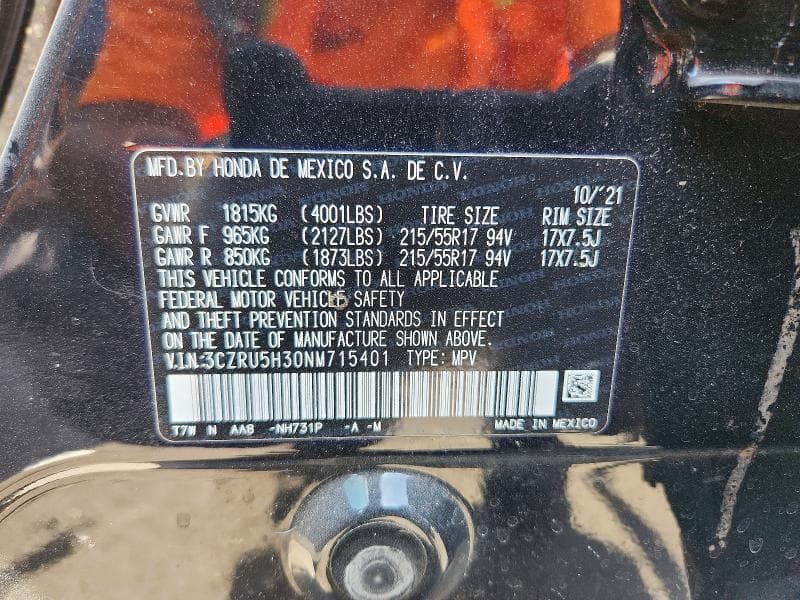 2022 HONDA HR-V LX 12