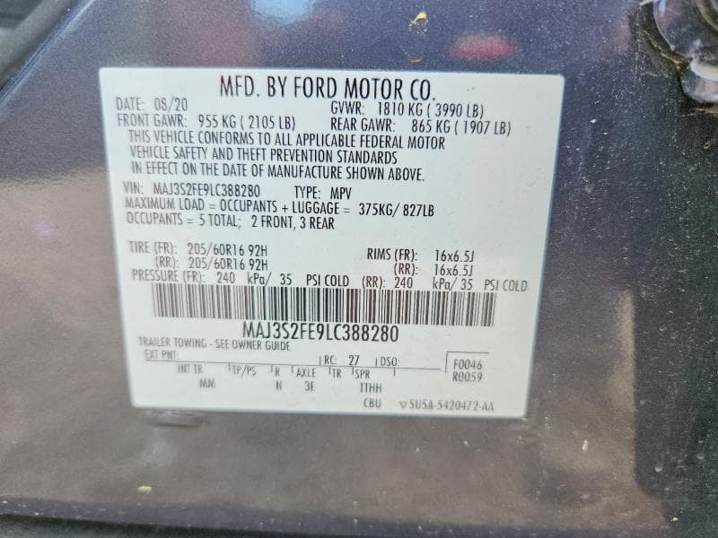 2020 FORD ECOSPORT S 13