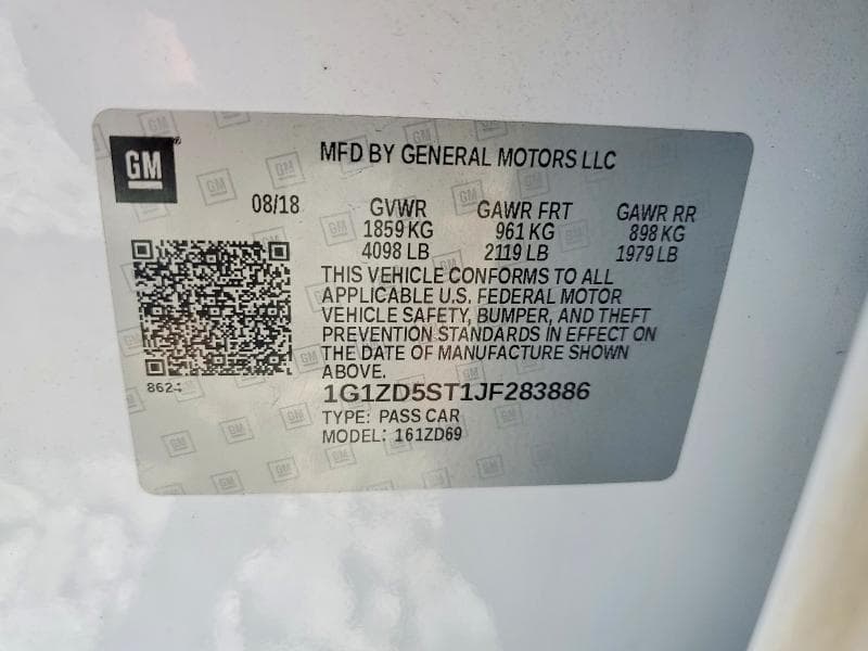2018 CHEVROLET MALIBU LT 12