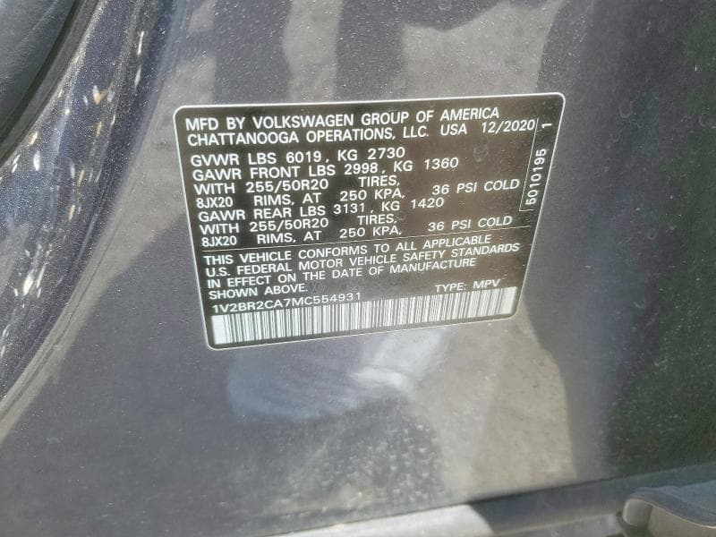 2021 VOLKSWAGEN ATLAS SEL 14