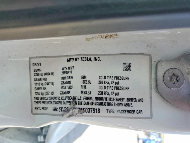 2021 TESLA MODEL 3 13