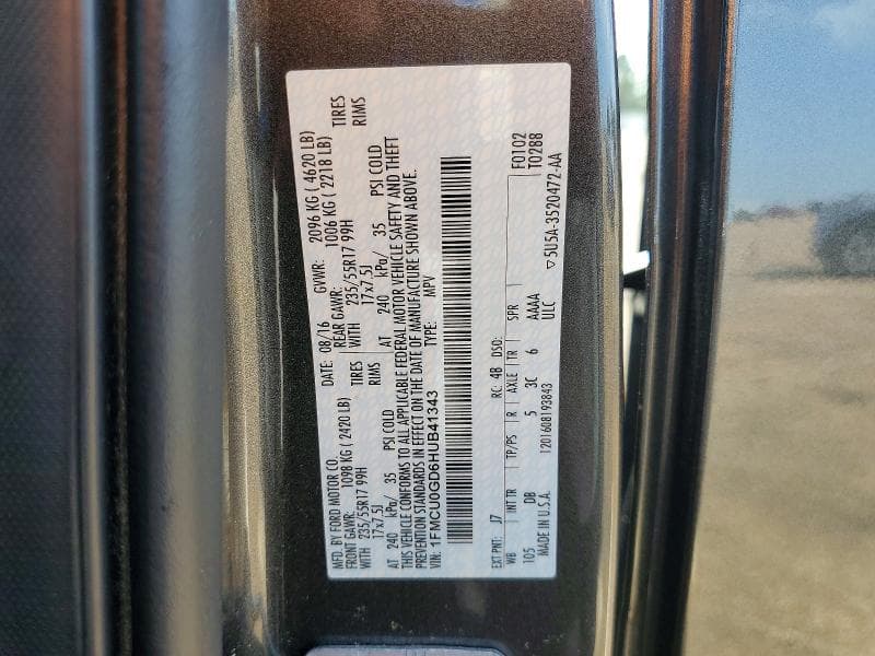 2017 FORD ESCAPE SE 12