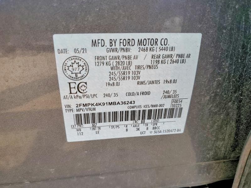2021 FORD EDGE TITANIUM 14