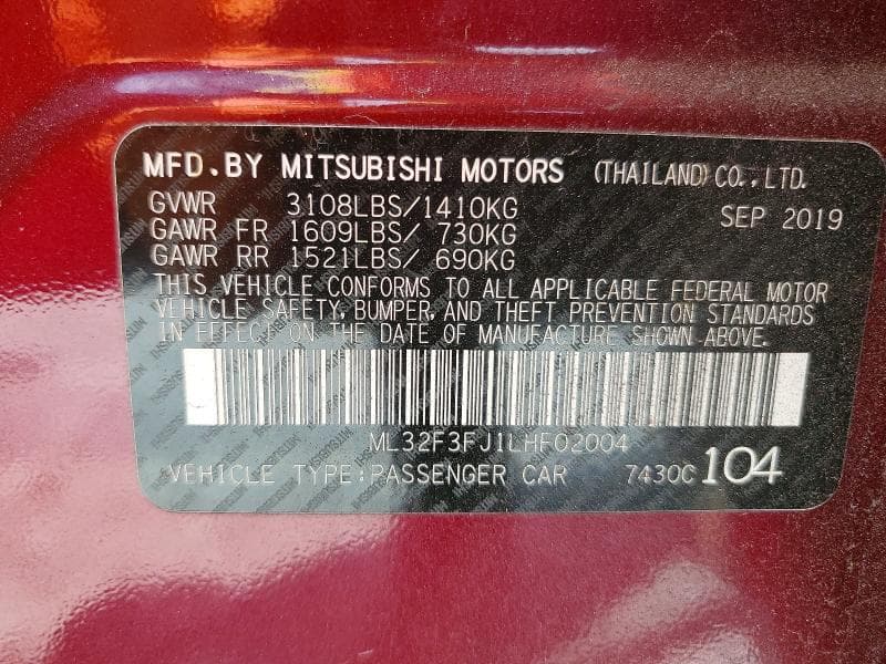 2020 MITSUBISHI MIRAGE G4 ES 12