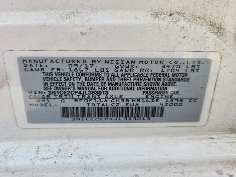 2018 NISSAN VERSA NOTE S 12