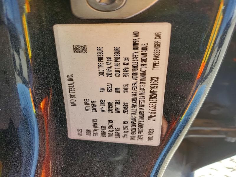 2022 TESLA MODEL 3 12