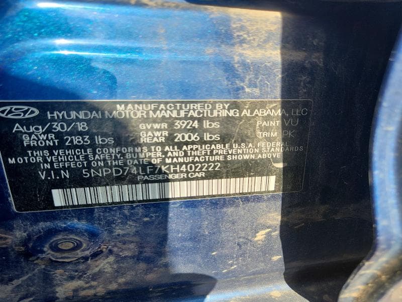 2019 HYUNDAI ELANTRA SE 12