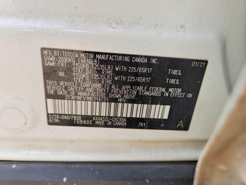 2021 TOYOTA RAV4 LE 14