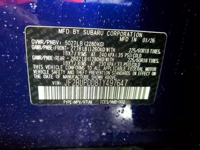 2026 SUBARU OUTBACK LIMITED 12