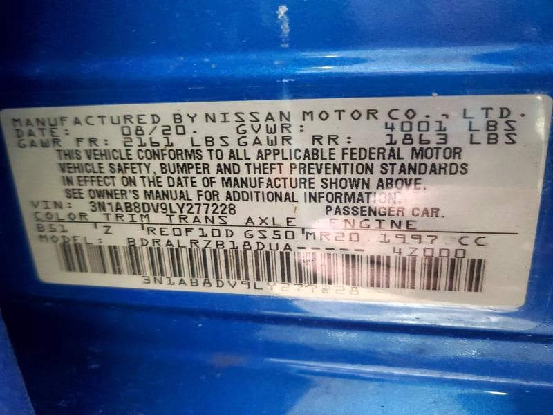 2020 NISSAN SENTRA SR 12