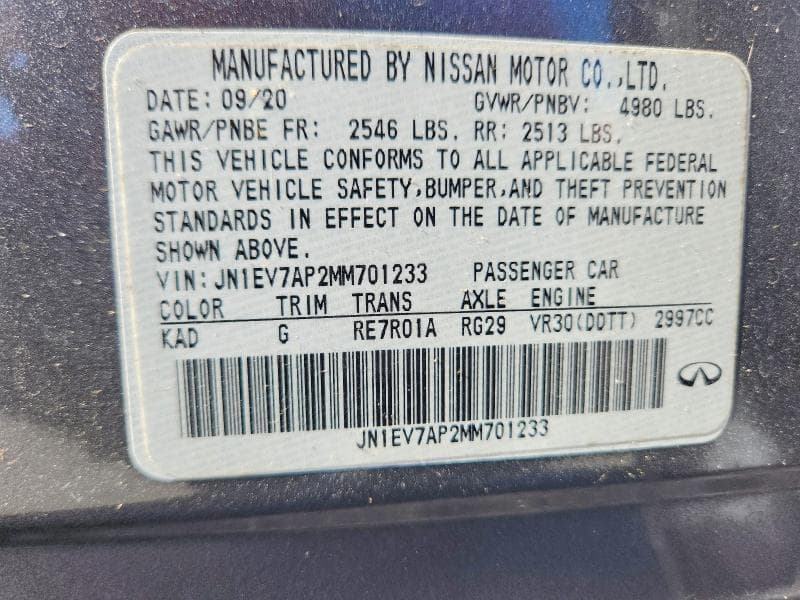 2021 INFINITI Q50 PURE 13