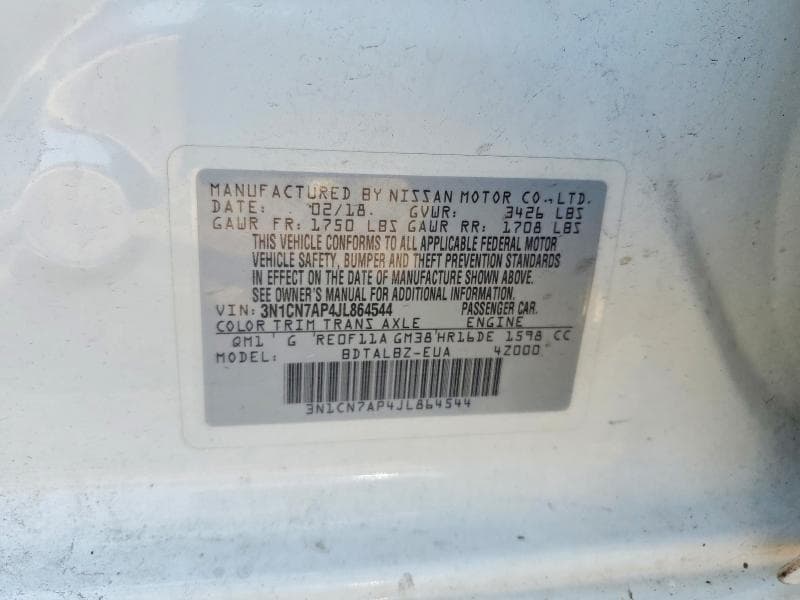 2018 NISSAN VERSA SV 12