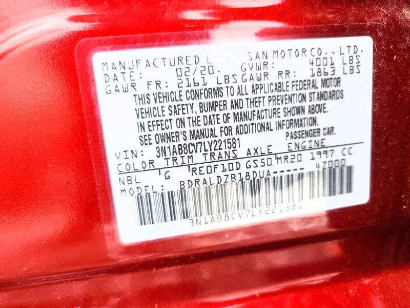 2020 NISSAN SENTRA SV 12