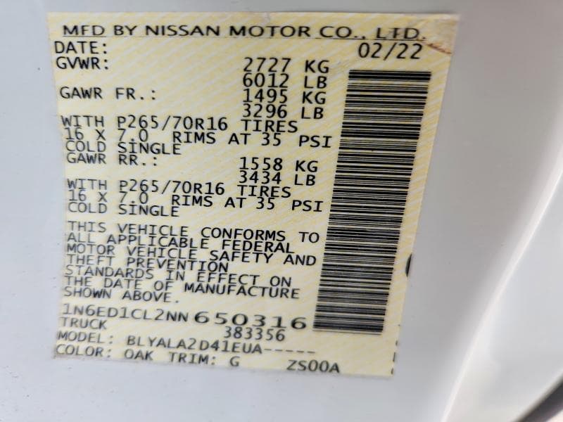2022 NISSAN FRONTIER S 12