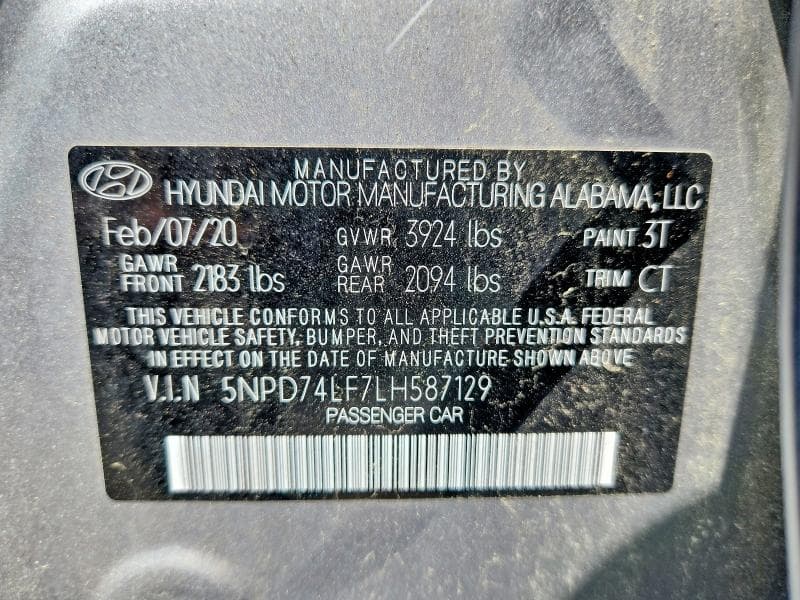 2020 HYUNDAI ELANTRA SE 13