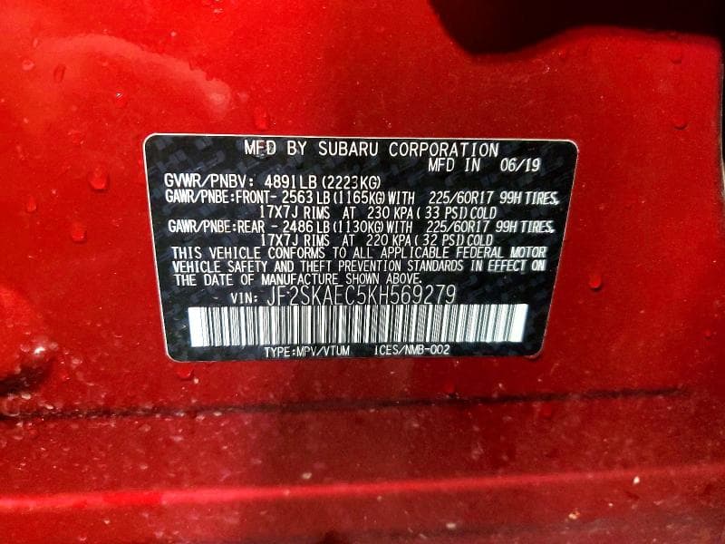 2019 SUBARU FORESTER PREMIUM 13