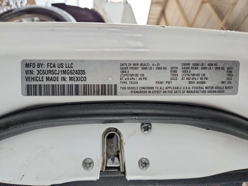 2021 RAM 2500 TRADESMAN 12