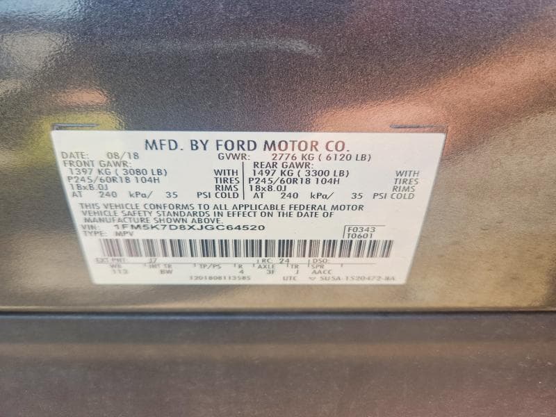 2018 FORD EXPLORER XLT 13