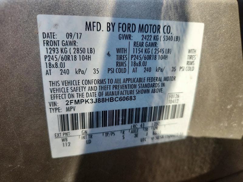 2017 FORD EDGE SEL 13