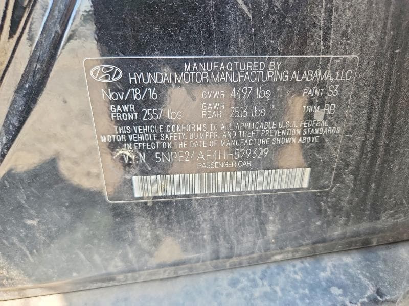 2017 HYUNDAI SONATA SE 12