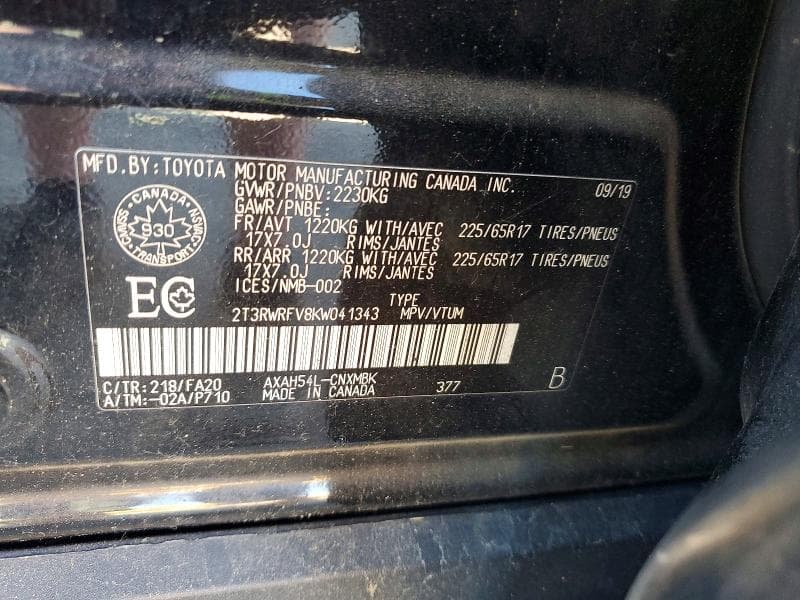2019 TOYOTA RAV4 HYBRID XLE 13