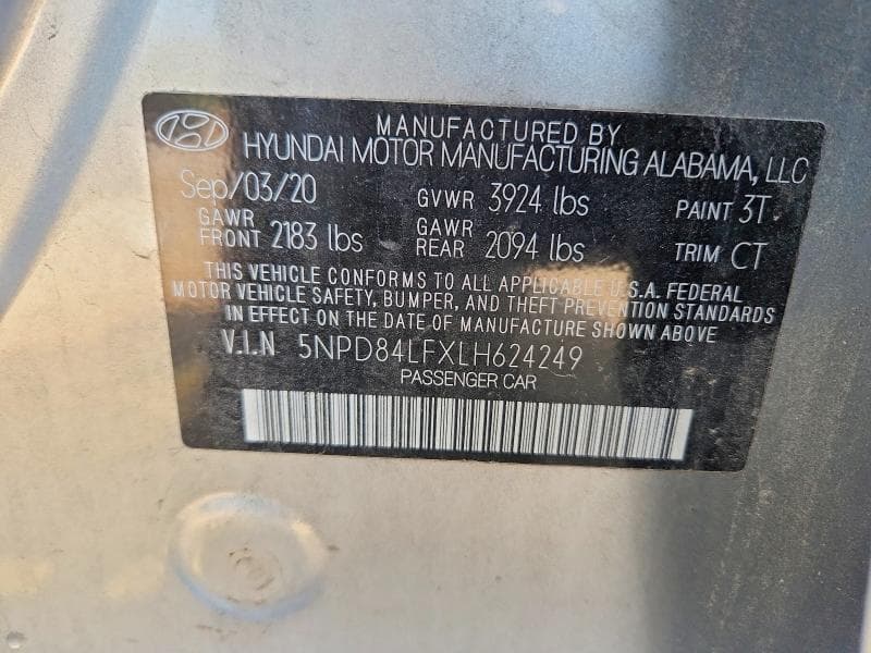 2020 HYUNDAI ELANTRA LIMITED 12