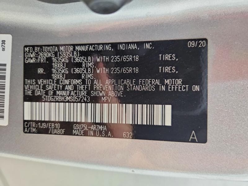 2021 TOYOTA HIGHLANDER XLE 14