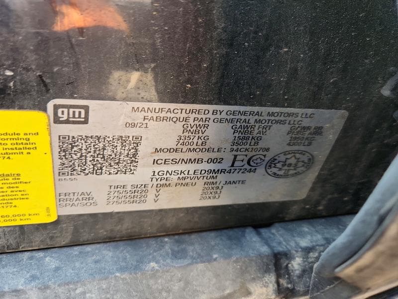2021 CHEVROLET TAHOE K1500 14