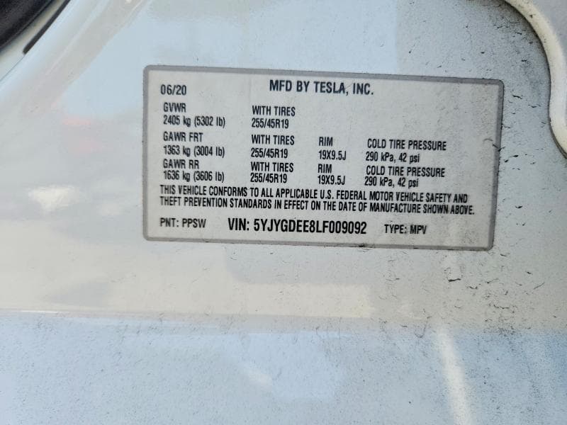 2020 TESLA MODEL Y 12