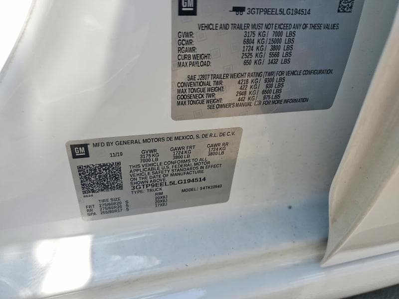 2020 GMC SIERRA K1500 AT4 12