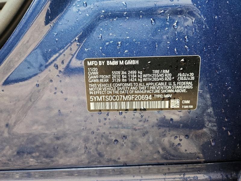 2021 BMW X3 M COMPETITION M COMPETITION 12