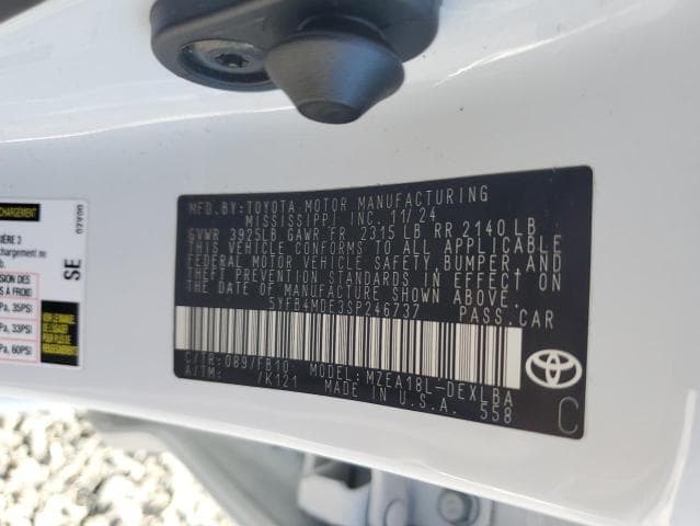 2025 TOYOTA COROLLA LE 12