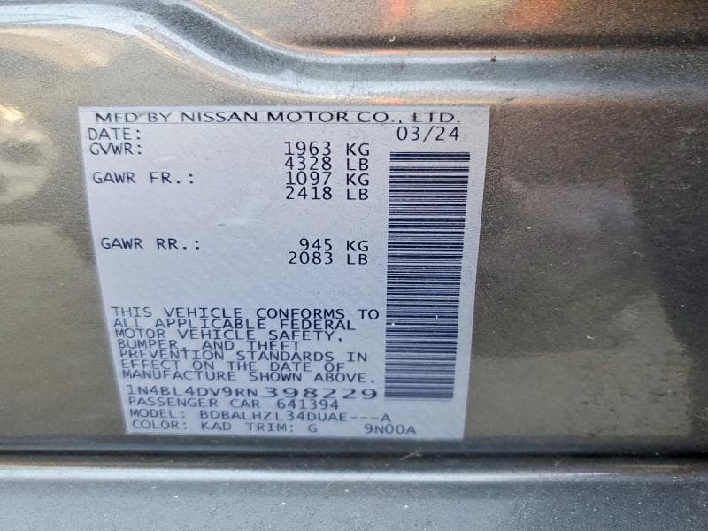 2024 NISSAN ALTIMA SV 13