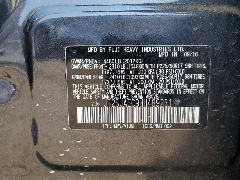 2017 SUBARU FORESTER 2.5I PREMIUM 12