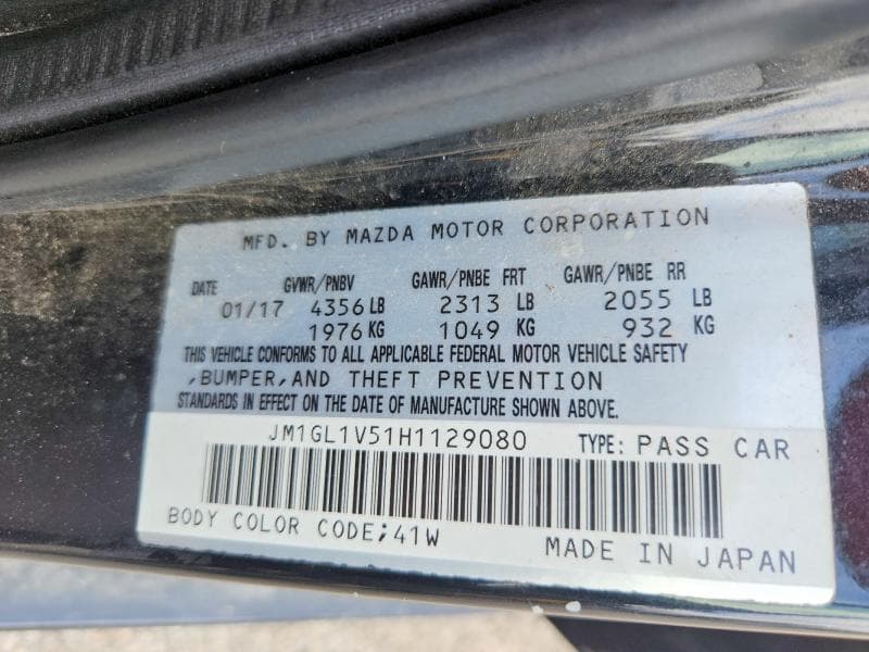 2017 MAZDA 6 TOURING 12