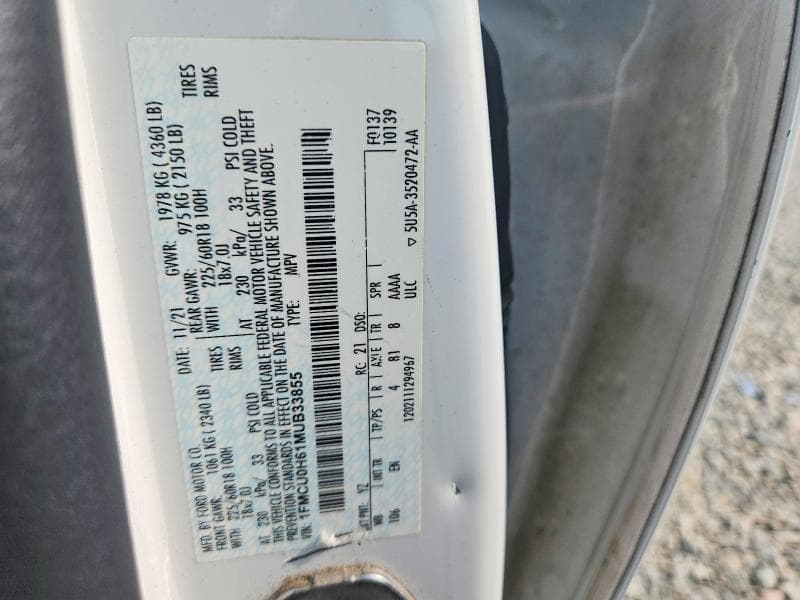 2021 FORD ESCAPE SEL 14