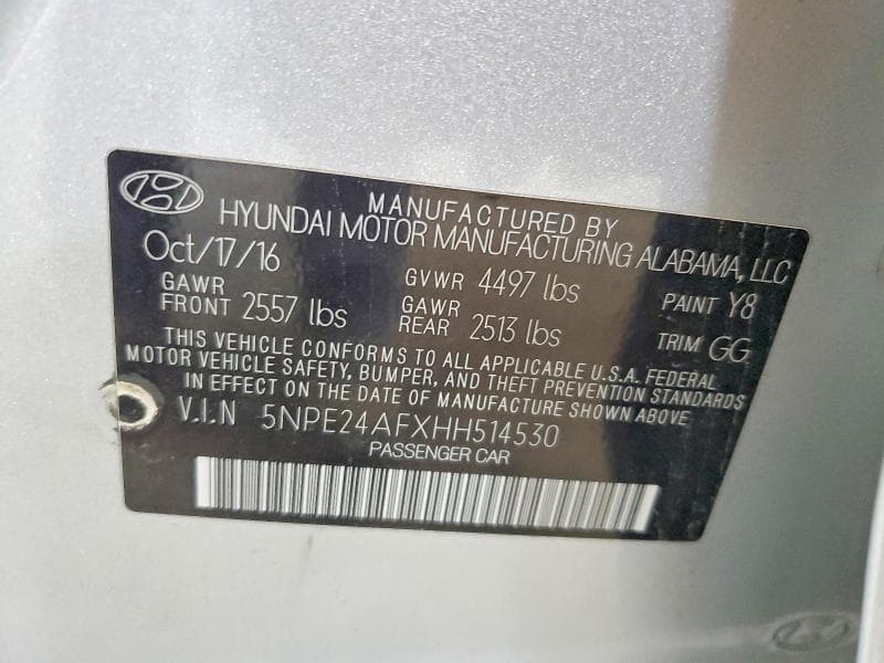 2017 HYUNDAI SONATA SE 13